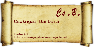 Csoknyai Barbara névjegykártya