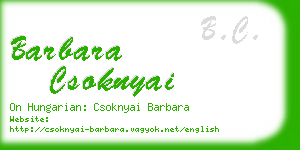 barbara csoknyai business card